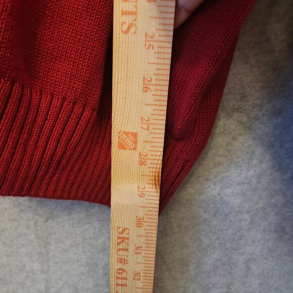 US Polo Assn Sweater Men's Large Red 1/4 Zip Classy Pullover Long Sleeve NWT $60 - Picture 9 of 13